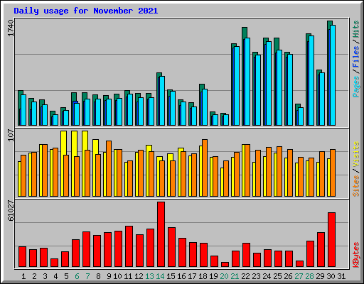 Daily usage for November 2021