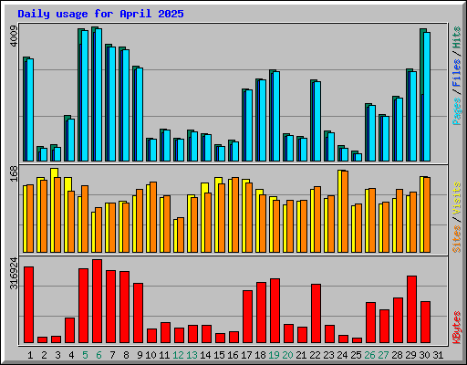 Daily usage for April 2025