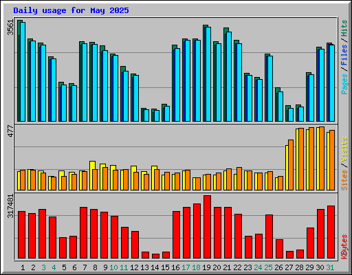Daily usage for May 2025