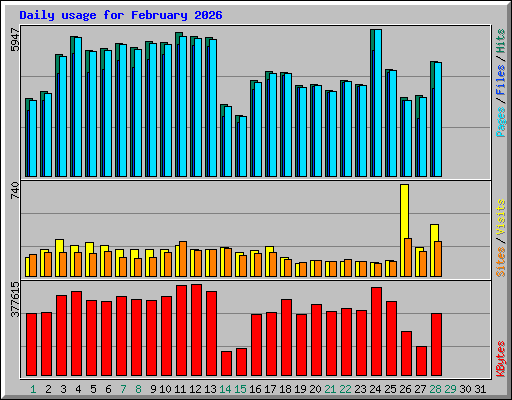 Daily usage for February 2026