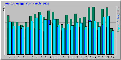 Hourly usage for March 2022